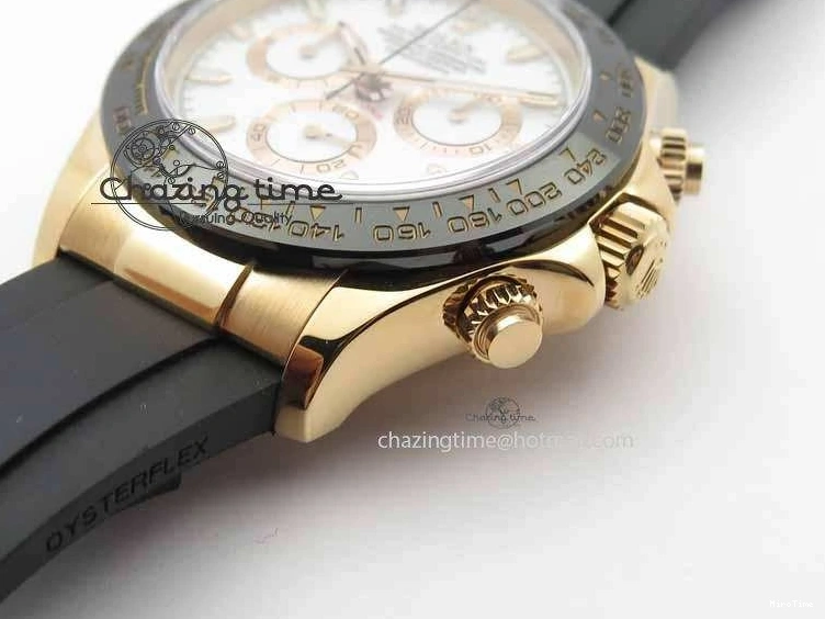 MiroTime 0110 Daytona 116515 Noob 1:1 Best Edition White Dial On Black Rubber Strap A7750 (Free Extra Strap) MultiPurpose 3739